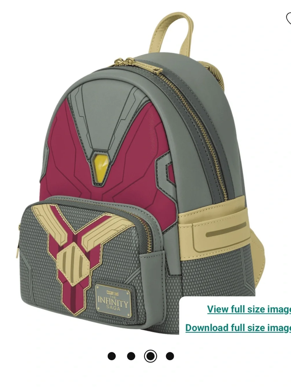 Loungefly Marvel Exclusive Avengers Vision Light Up Cosplay Mini Backpack